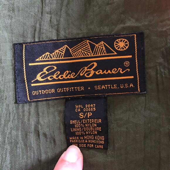 VTG Eddie Bauer Long Hooded Raincoat SP Red Green Nylon 90s Gorpcore Preppy - Picture 11 of 14